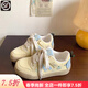回力四季小眾黃色蘋(píng)果涂鴉板鞋女2025新款厚底復古板鞋運動(dòng)休閑面包鞋 黃蘭（升級專(zhuān)柜品質(zhì)） 37
