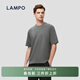 藍豹（LAMPO）【麻爽棉】夏季t恤男休閑廓版麻爽棉休閑圓領(lǐng)百搭重磅短袖T恤 灰漿綠 M (140-160斤)