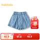 巴拉巴拉童裝兒童短褲女童牛仔褲夏季新款A字裙褲蝴蝶結抑菌 牛仔淺藍88101 110