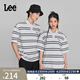 Lee舒適版條紋印花圖案經(jīng)典圓領(lǐng)米白男通勤翻領(lǐng)短袖Polo衫休閑潮 米白色（尺碼偏大，拍小一碼） M