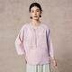 2026春季新款桑蠶絲新中式真絲圓領(lǐng)斜襟提花小衫上衣全開(kāi)襯衫國風(fēng) 紫色 2XL