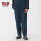 MUJI男式 漢麻 水洗 錐形褲 男士長(cháng)褲子夏季休閑褲男款男裝 AE0ZPC5S 藏青色 L (175/88A)