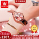 歐利時(shí)（OLEVS）十大品牌女士手表簡(jiǎn)約高檔氣質(zhì)鎢鋼石英表七夕情人節送老婆送女友 【防水防刮不掉色】玫瑰金面女 24MM
