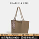 CHARLIE&KELLI CK品牌包包女款2026新款托特包大容量子母包單肩包生日禮物女 大象灰【母親節生日520情人節禮物】