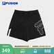 斐樂(lè )（FILA）FUSION潮牌女子針織短褲夏新款時(shí)尚寬松運動(dòng)休閑褲 深黑-BK M 165/66A