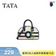 他她（TATA）休閑運動(dòng)風(fēng)波士頓包女士包包手拎手提包新款X3458BX5 蘭/米白 F