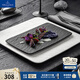 德國唯寶（Villeroy&Boch）送禮佳選匠心巖歐式進(jìn)口盤(pán)子西餐餐盤(pán)點(diǎn)心盤(pán)巖石浮雕黑白盤(pán)餐具 矩形盤(pán) 黑 28×17cm