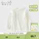戴維貝拉（DAVE＆BELLA）小童抗菌防螨長(cháng)袖上衣女寶寶春裝新款t恤休閑兒童衣服女童打底衫 白色【現貨】 110 cm（建議身高100-110cm）