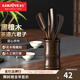 金灶（KAMJOVE） 黑檀木實(shí)木茶道六君子套裝 功夫茶具茶藝組合茶盤(pán)擺件實(shí)木精雕 KP-8