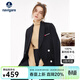 Navigare意大利小帆船純羊毛西裝女西服春季休閑單西保暖外套 黑 L