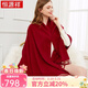 恒源祥純羊絨圍巾女士秋冬季純色韓版長(cháng)款保暖山羊絨圍巾空調披肩兩用 酒紅 180*70cm
