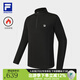 斐樂(lè )（FILA）官方男子針織長(cháng)袖上衣2026春新款健身運動(dòng)加絨半拉鏈長(cháng)T 深黑-BK L 175/96A/L