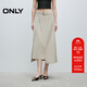 ONLY2025秋季新款設計感百搭純色開(kāi)衩中長(cháng)裙半身裙女|125116024 C11仙人球沙色 L