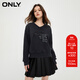 ONLY潮流休閑百搭V字領(lǐng)落肩寬松衛衣女|12419S004 H1Z 黑色 XS 155/76A