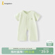 童泰（TONGTAI）嬰兒短袖連體衣夏季純棉兒童衣服寶寶開(kāi)襠哈衣爬服睡衣綠色80cm