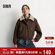 森馬（Semir）外套女冬季夾棉仿羊羔毛翻領(lǐng)oversize磨毛2025巴恩風(fēng)109725108014