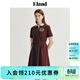 ELAND衣戀連衣裙女翻領(lǐng)收腰A字中長(cháng)裙夏季新款 酒紅色/勃墾地色(29)Burgandy M 165