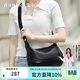 朱爾包包女包休閑簡(jiǎn)約女士單肩包時(shí)尚牛皮斜挎包送老婆實(shí)用生日禮物 【黑色】尺寸(CM)：28*8*20