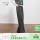 三彩2026冬季新款休閑褲松緊腰寬松直筒褲長(cháng)褲簡(jiǎn)約M 寂靜灰 S 155/64A 155/64A