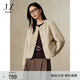 玖姿·安娜蔻千金風(fēng)立體花紋肌理環(huán)保皮草短外套 杏色-第二批-KWFD40565 M