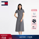 TOMMY JEANS【A字廓形】春夏女裝氣質(zhì)休閑收腰修身顯瘦POLO領(lǐng)連衣裙長(cháng)裙