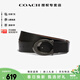蔻馳（COACH）【官方授權店】coach奧萊款針扣休閑老花男士腰帶皮帶送男友禮物 CQ013QBLVW黑色