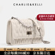 CHARLIE&KELLI CK品牌女包官方輕奢菱格鏈條包小香風(fēng)百搭斜挎包小&CK包包女款 米白【京倉配送 贈專(zhuān)柜禮袋】