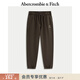 Abercrombie & Fitch美式百搭抓絨LOGO束腳運動(dòng)衛褲長(cháng)褲25秋冬新款男裝134-5147 棕色 M (180/80A)