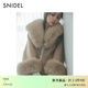 SNIDEL2025秋冬新品氣質(zhì)大毛領(lǐng)系帶羊毛大衣毛呢外套SWFC255059 米色 均碼 (F)
