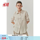 H&M女裝襯衫2025秋季新款透氣慵懶松馳感亞麻襯衫有領(lǐng)上衣1219107 淺米色 S 160/88