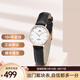 天王（TIAN WANG）定制刻字手表簡(jiǎn)約薄款時(shí)尚防水皮帶石英表男女情侶表情人節禮物 黑皮帶 女表LS3851P.LB.W