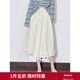 初語(yǔ)原紗防曬云朵花苞裙女2025年春秋新款蓬蓬裙小個(gè)子顯高中長(cháng)裙子 淺米色 L