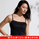 曼妮芬【芒果杯】曼妮芬女士舒適吊帶性感蕾絲抹胸內衣帶杯短款背心上衣 020 黑色 L (165)