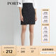 PORTS寶姿  新品商場(chǎng)同款女裝條紋高腰半身裙通勤顯瘦SN8S007HFD014 黑色 S (4)
