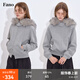 fano studios范洛Fano 休閑防風(fēng)保暖抓絨內里可拆卸毛領(lǐng)連帽分割線(xiàn)衛衣短外套 花灰第二批 M