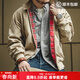 馬登工裝美式復古哈靈頓夾克男G9短款巴恩風(fēng)立領(lǐng)機車(chē)外套男士休閑上衣 卡其色 【惠靈頓夾克/行政夾克/輕奢外套/春款茄克】 L