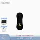 Calvin Klein Jeans男士時(shí)尚休閑舒適ck字母提花運動(dòng)短襪船襪節日禮物L(fēng)S000102 003-黑底黃logo S O
