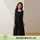 纖莉秀【可拆卸腰帶無(wú)袖連衣裙】大碼女裝顯瘦背心裙胖mm春裝新款0756 黑灰色 3XL