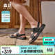 森達沙灘鞋男夏季商場(chǎng)同款兩穿休閑涼鞋1XA01BL5 黑色 39