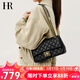 HR赫蓮娜包包女包小方包菱格鏈條包頭層牛皮單肩斜挎包女女生日禮物 黑色