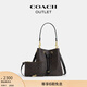 蔻馳（COACH）奧萊女士女包經(jīng)典標志ROWAN水桶包單肩斜挎包通勤 IM/胡桃木色/黑色