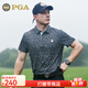 PGA高爾夫服裝男 夏季短袖T恤 運動(dòng)面料男裝吸濕速干抗菌男士衣服上 PGA 101274-黑色 M