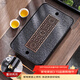 尚言坊 烏金石茶盤(pán)簡(jiǎn)易功夫茶具托盤(pán)不銹鋼帶排水石頭干泡小茶臺茶托盤(pán) 5文窗(蓄排兩用)36*23cm【900ml】