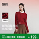 森馬（Semir）商場(chǎng)同款|騏驥紅色毛衣女26新年學(xué)院風(fēng)圓領(lǐng)絞花內搭101126106009