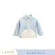 white wheat兒童2025秋季上衣女男孩抗靜電搖粒絨外套寶寶拉鏈衣服 藍色 90 cm