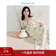 茵曼（INMAN）【商場(chǎng)同款】度假風(fēng)碎花連衣裙2025夏女裝新品寬松顯瘦長(cháng)裙子 梨花杏 S