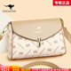雪愛(ài)袋鼠輕奢高檔女士包包2026新款中年印花媽媽女式單肩斜挎包送媽媽婆婆 米白配杏[禮盒禮袋+手包卡包] 中包