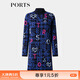 PORTS寶姿秋冬新品復古圖案校園氣質(zhì)連衣裙SM9K202JKF026 公主藍混色 L