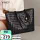 viney牛皮包包女包大容量托特包通勤單肩大包生日禮物高級感送女友老婆
