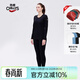HOTCHILLYS紅辣椒8K秋冬男女保暖內衣套裝磨毛戶(hù)外登山滑雪排汗運動(dòng)功能內衣 女款黑色套裝 M